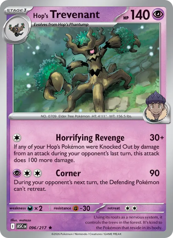 Hop's Trevenant, Pokémon card