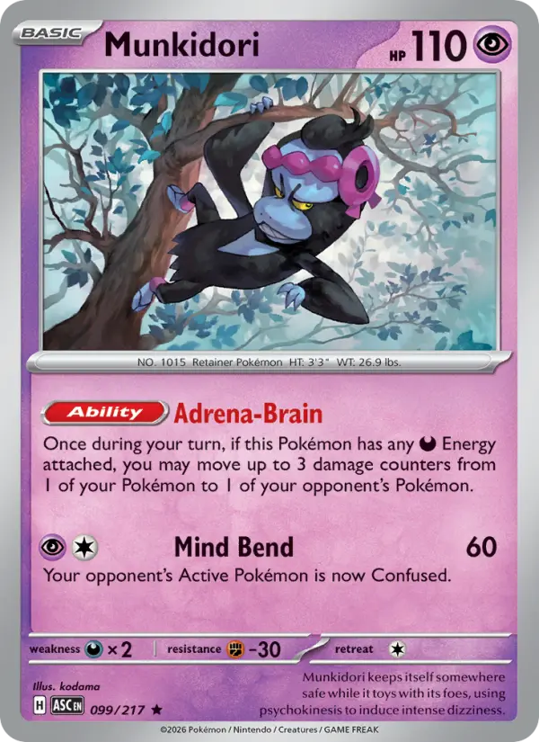 Munkidori, Pokémon card