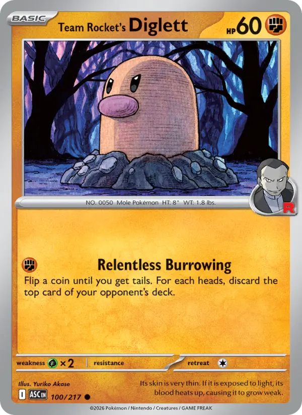 Team Rocket's Diglett, Pokémon card