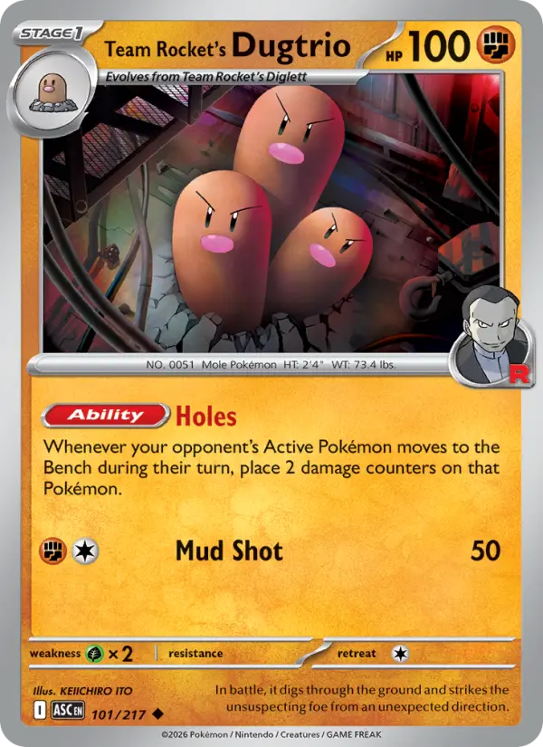 Team Rocket's Dugtrio, Pokémon card