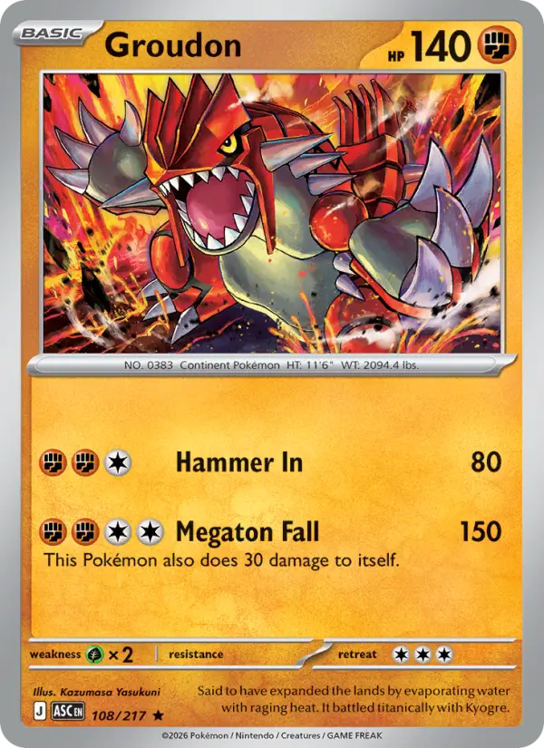 Groudon, Pokémon card