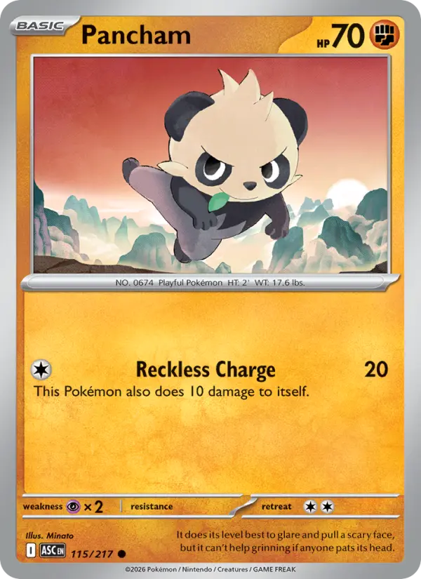 Pancham, Pokémon card