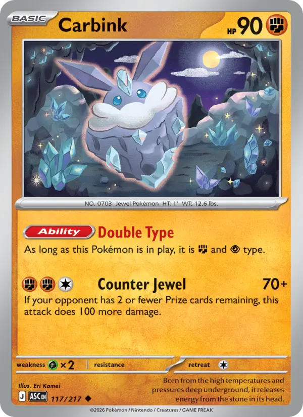 Carbink, Pokémon card