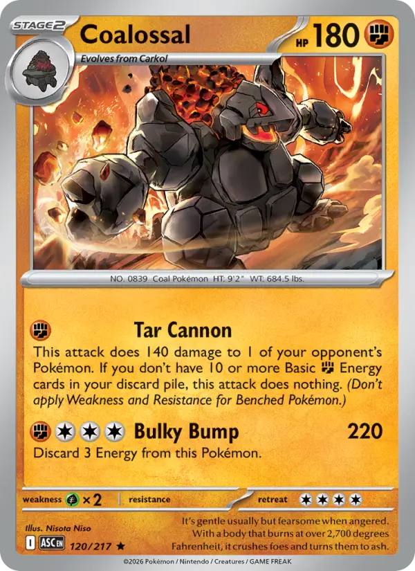 Coalossal, Pokémon card
