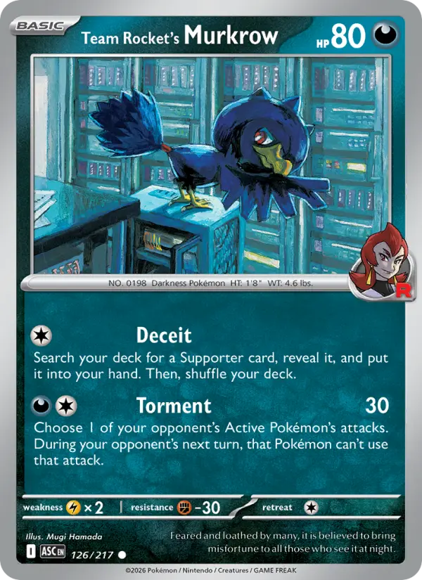 Team Rocket's Murkrow, Pokémon card