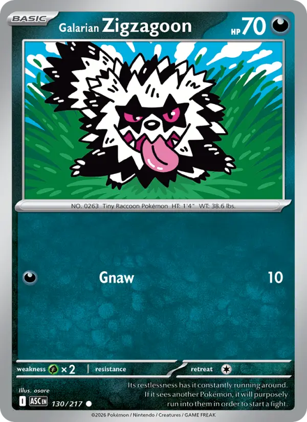 Galarian Zigzagoon, Pokémon card