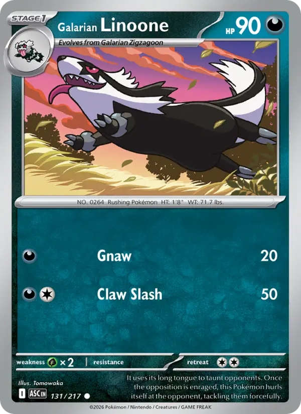 Galarian Linoone, Pokémon card