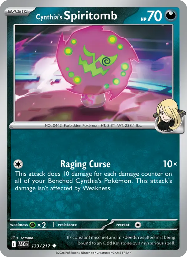 Cynthia's Spiritomb, Pokémon card