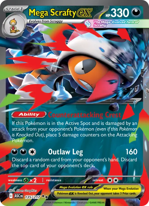 Mega Scrafty ex, Pokémon card