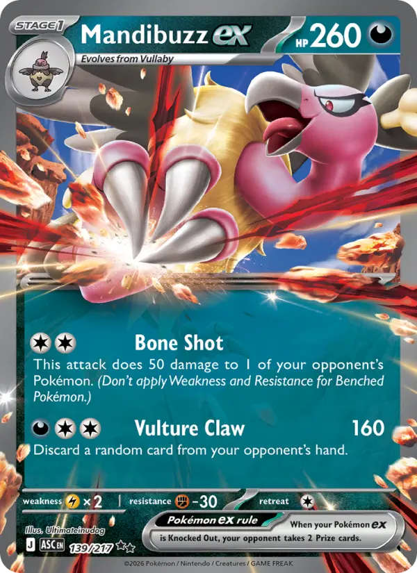 Mandibuzz ex, Pokémon card