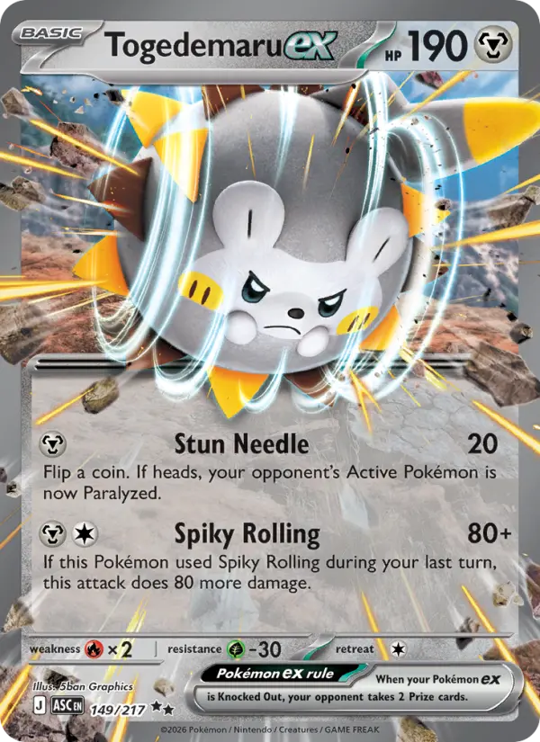 Togedemaru ex, Pokémon card