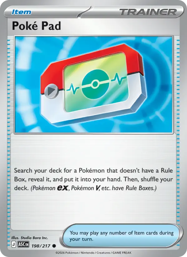 Poké Pad, Pokémon card