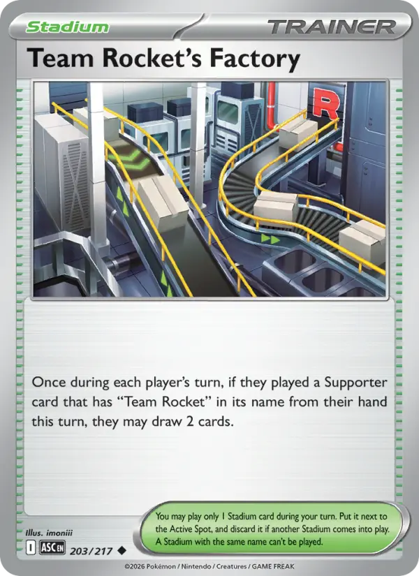 Team Rocket's Factory, Pokémon card