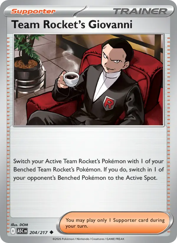 Team Rocket's Giovanni, Pokémon card