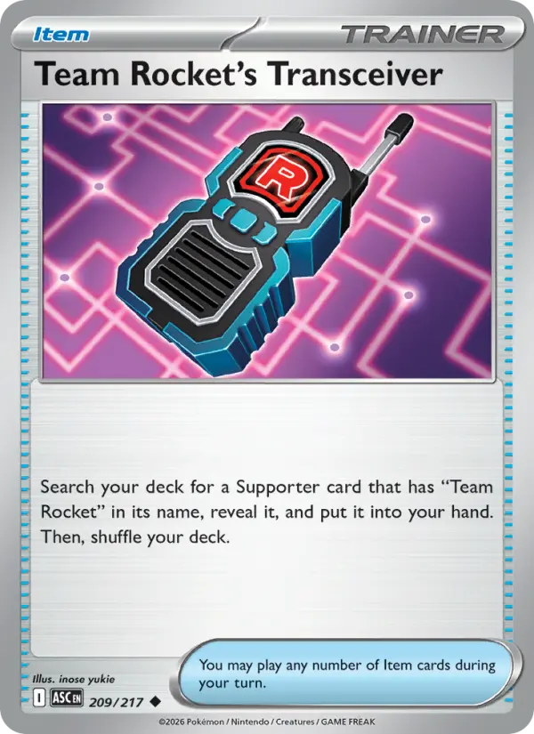 Team Rocket's Transceiver, Pokémon card