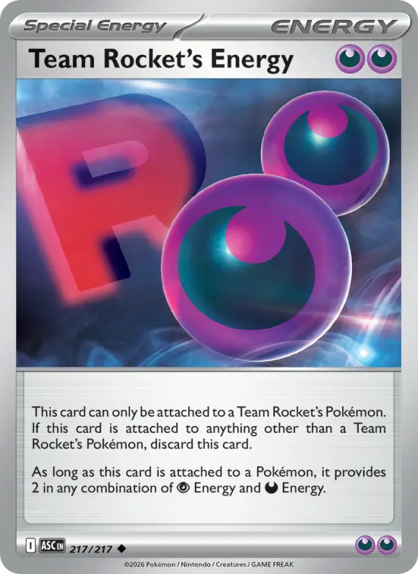 Team Rocket's Energy, Pokémon card