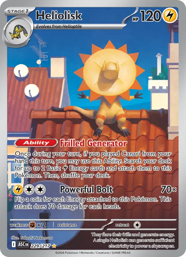 Heliolisk, Pokémon card