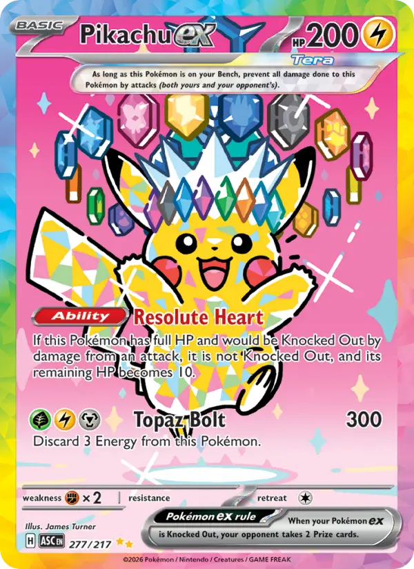 Pikachu ex, Pokémon card