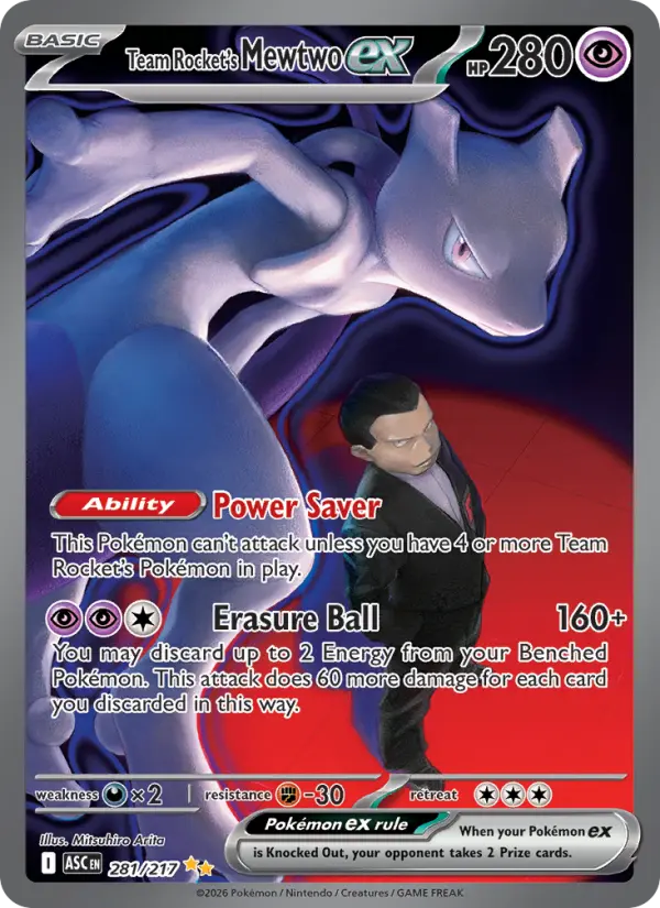 Team Rocket's Mewtwo ex, Pokémon card