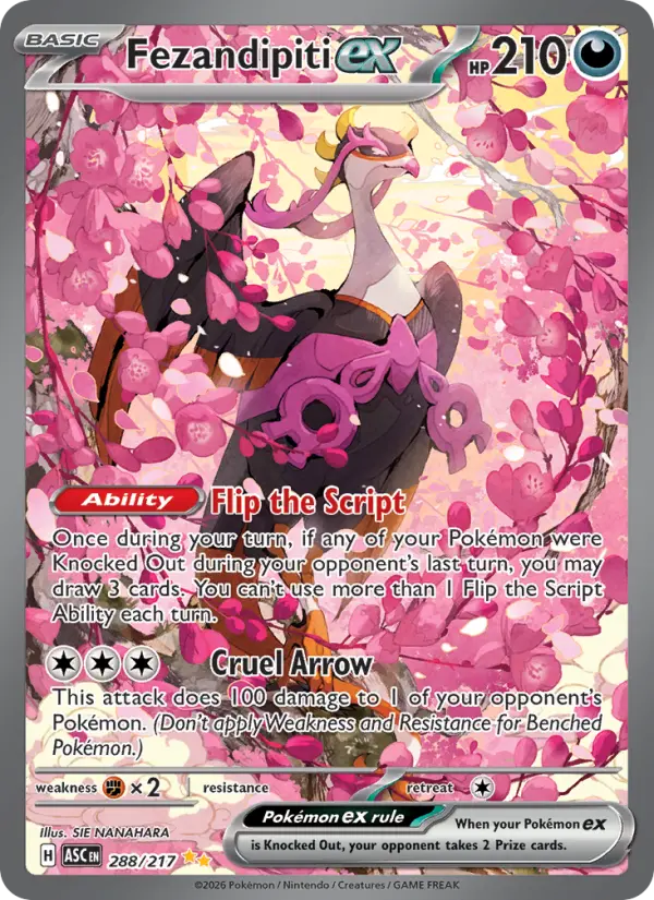 Fezandipiti ex, Pokémon card