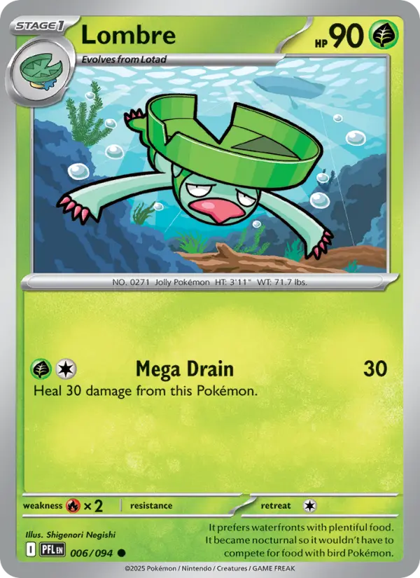 Lombre, Pokémon card