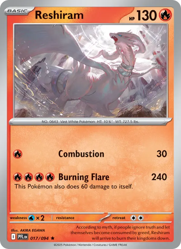 Reshiram, Pokémon card