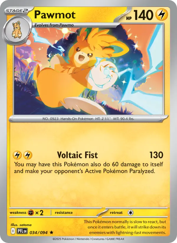 Pawmot, Pokémon card
