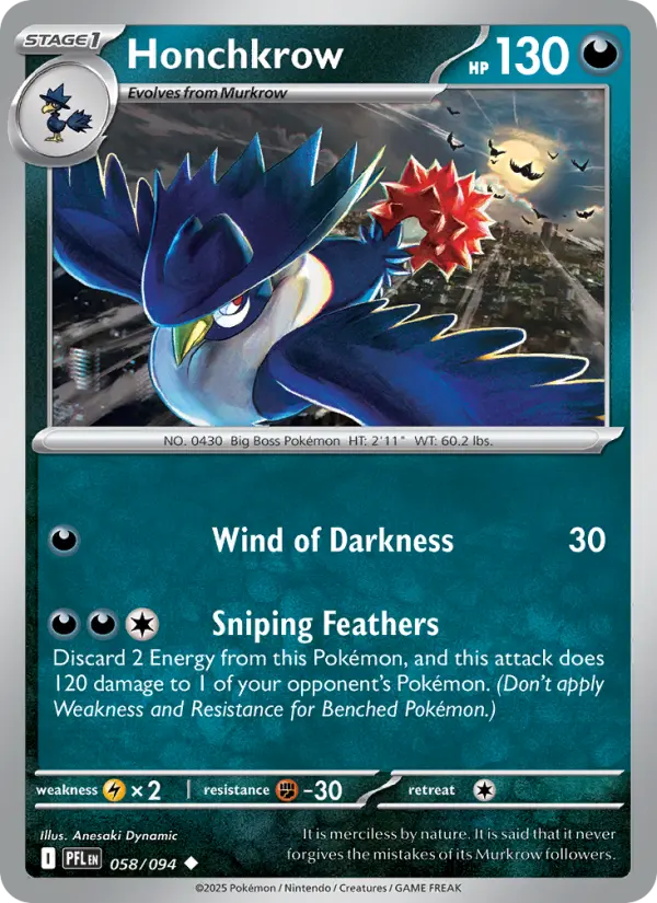 Honchkrow, Pokémon card