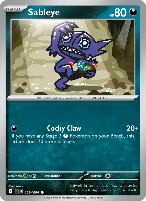 Sableye, Pokémon card