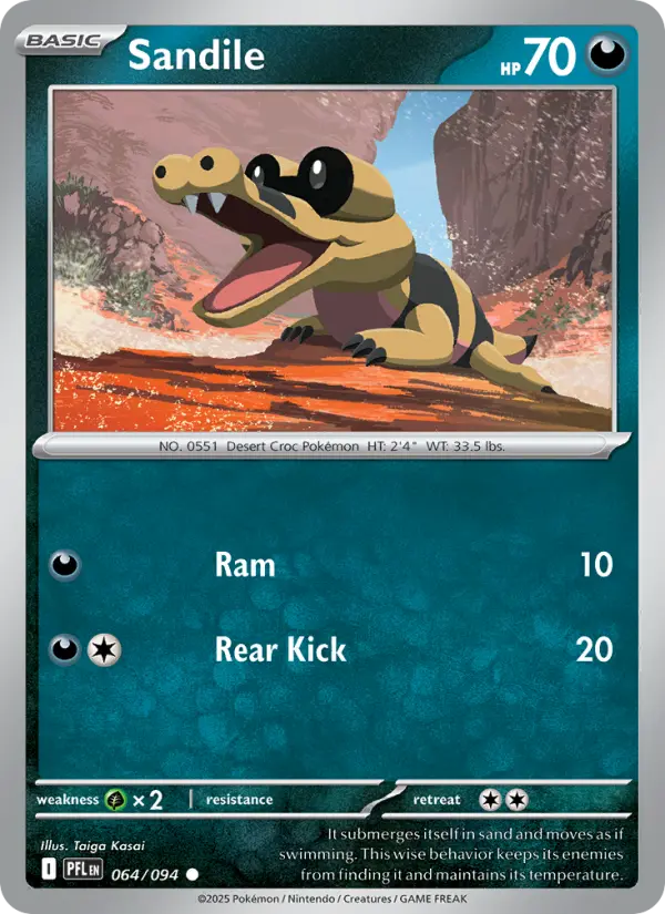 Sandile, Pokémon card