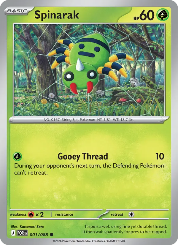 Spinarak, Pokémon card
