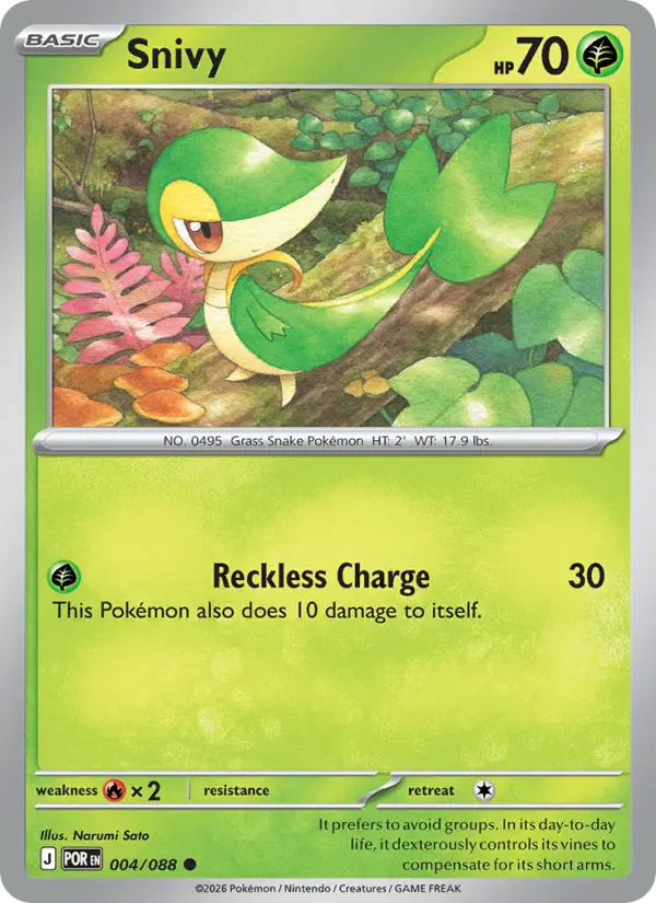 Snivy, Pokémon card