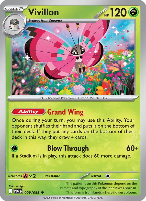 Vivillon, Pokémon card