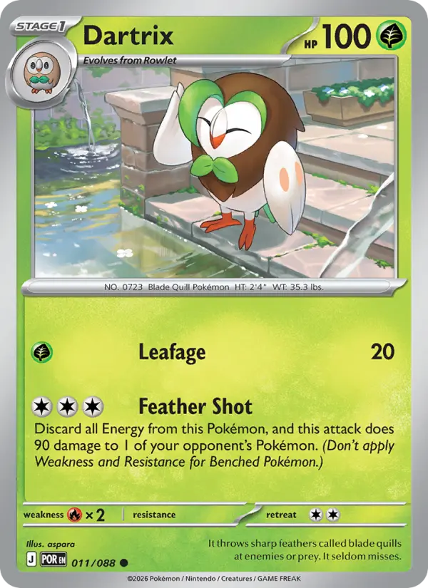 Dartrix, Pokémon card