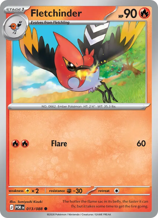 Fletchinder, Pokémon card