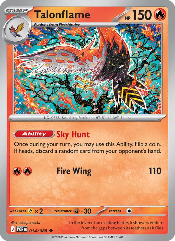 Talonflame, Pokémon card
