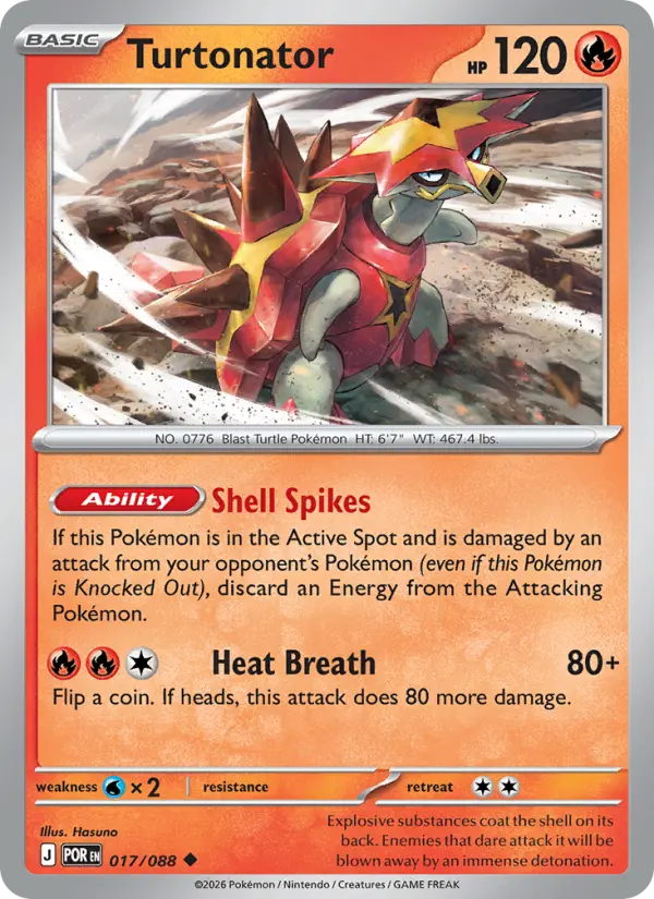Turtonator, Pokémon card