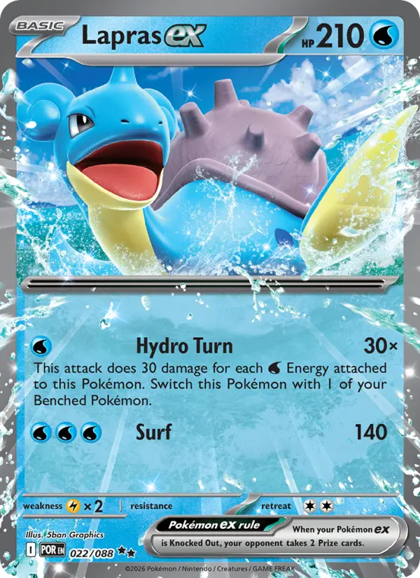 Lapras ex, Pokémon card