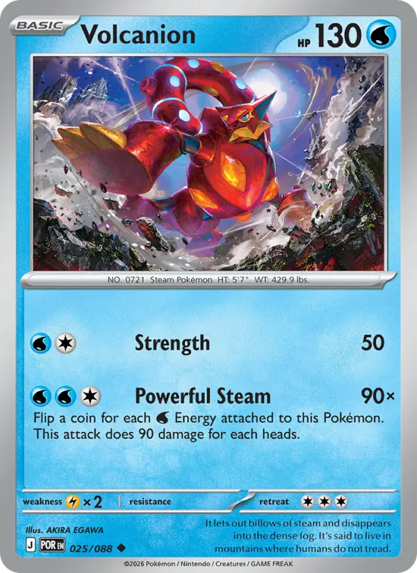 Volcanion, Pokémon card