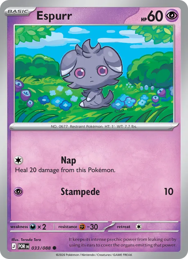Espurr, Pokémon card