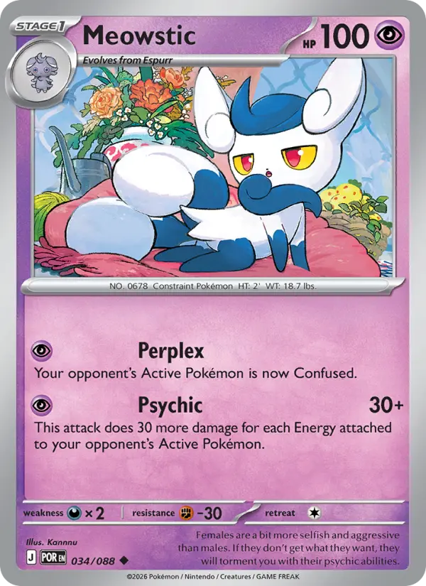 Meowstic, Pokémon card