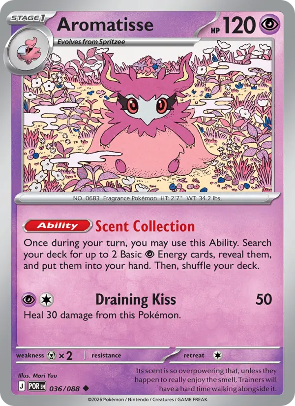 Aromatisse, Pokémon card