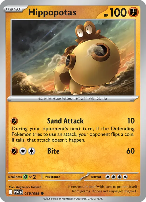 Hippopotas, Pokémon card