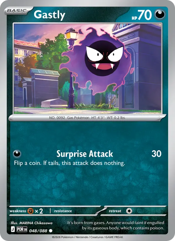 Gastly, Pokémon card