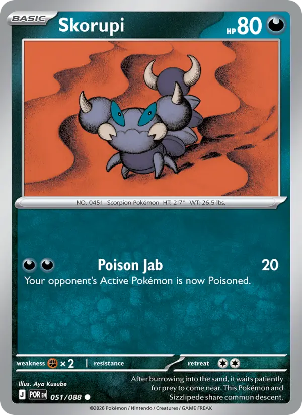Skorupi, Pokémon card