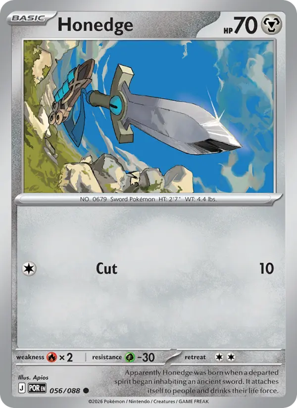 Honedge, Pokémon card
