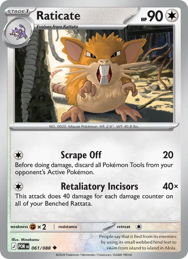 Raticate, Pokémon card