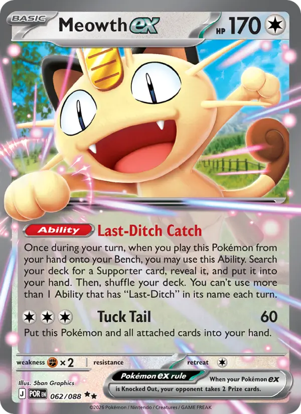 Meowth ex, Pokémon card