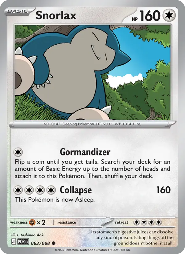 Snorlax, Pokémon card