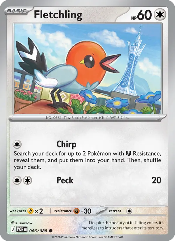 Fletchling, Pokémon card